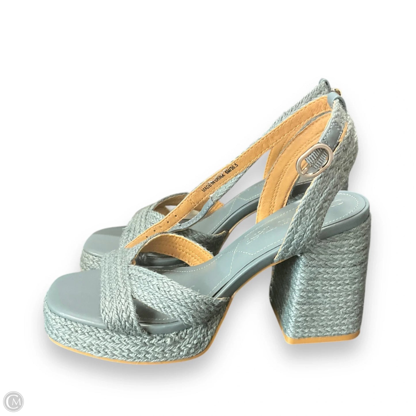Sandals Heels Block By Crown Vintage In Blue, Size: 6