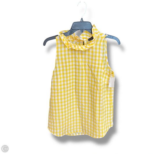 Top Sleeveless By J. Crew In White & Yellow, Size: Xs