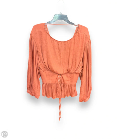 Top Long Sleeve By Free People In Peach, Size: S