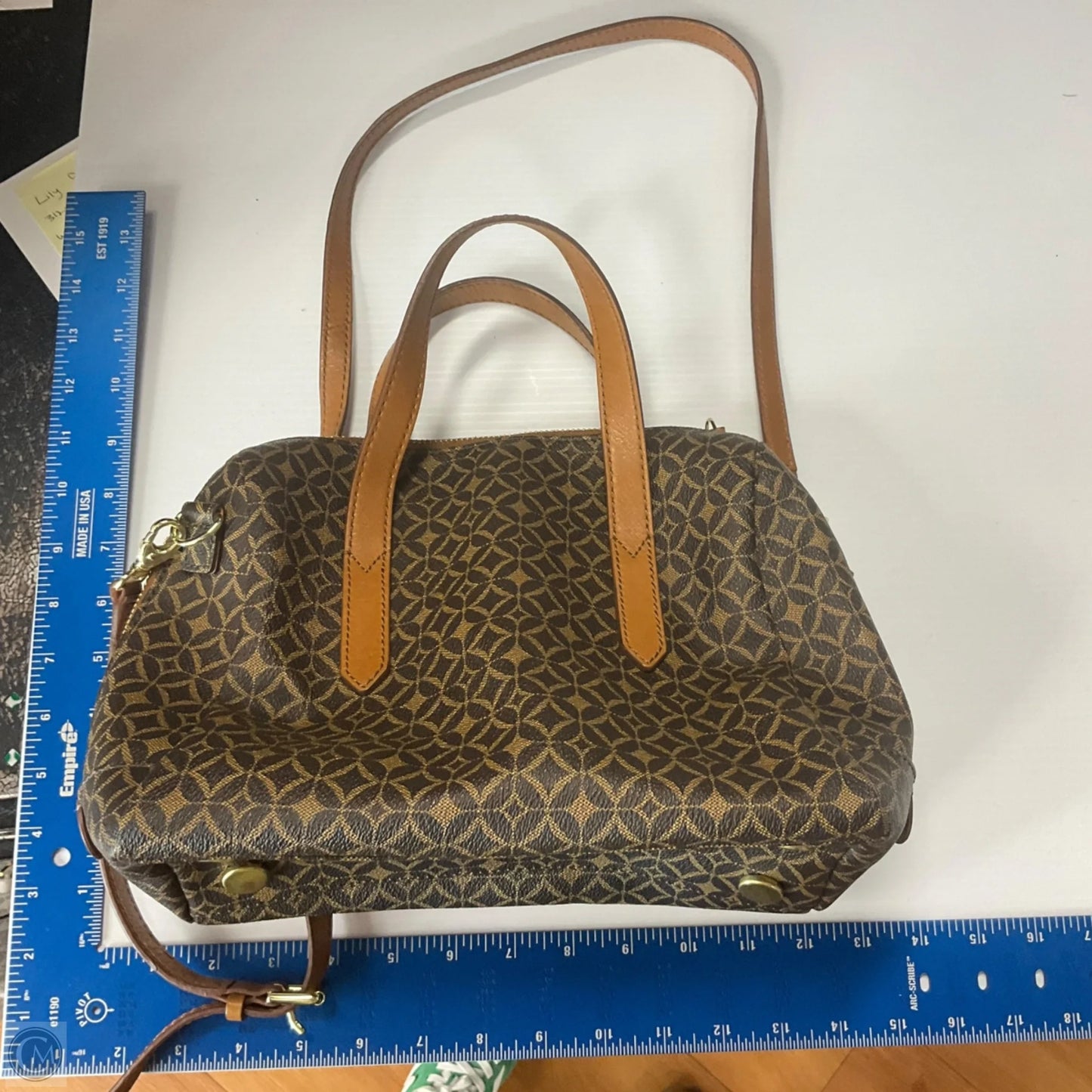 Crossbody Leather By Fossil, Size: Large