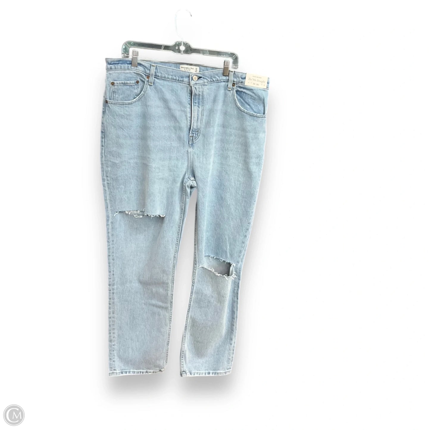 Jeans Straight By Abercrombie And Fitch In Blue Denim, Size: 18