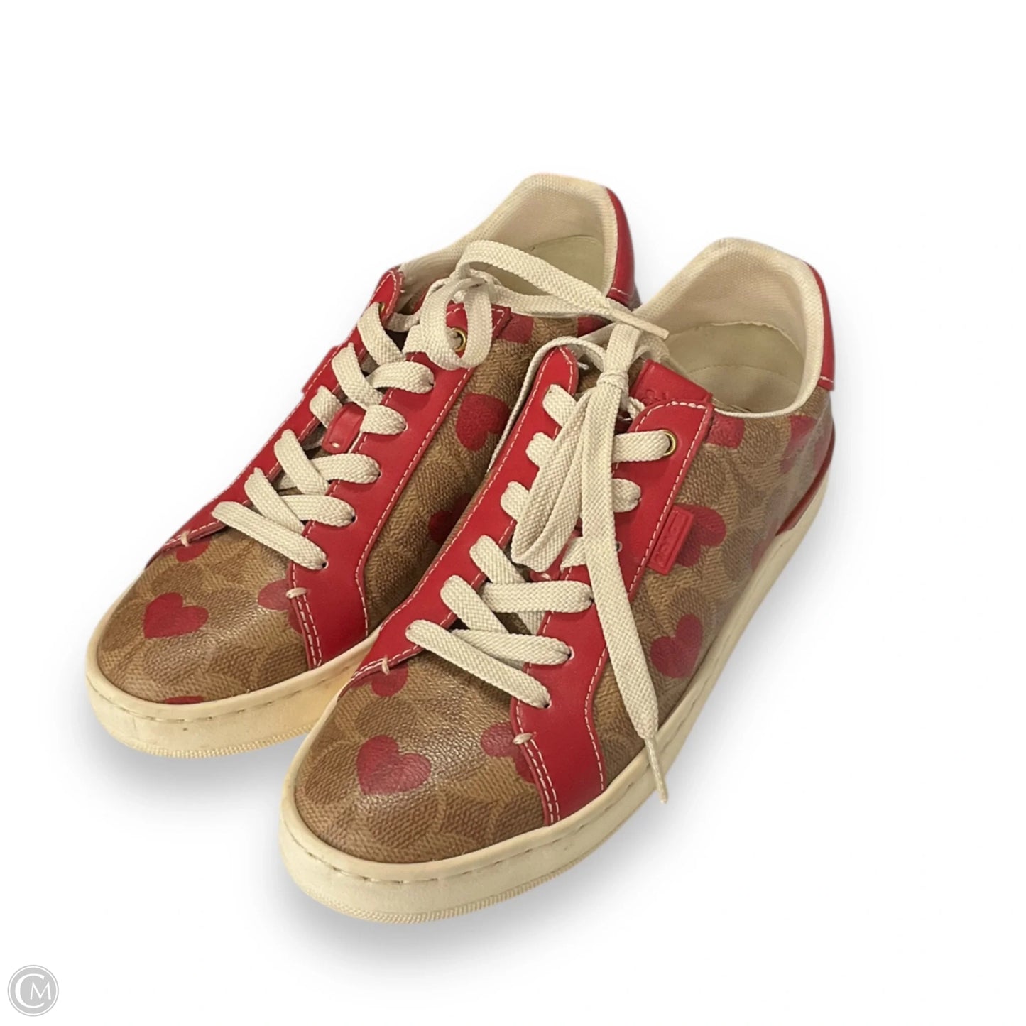 Shoes Designer By Coach In Red & Tan, Size: 8