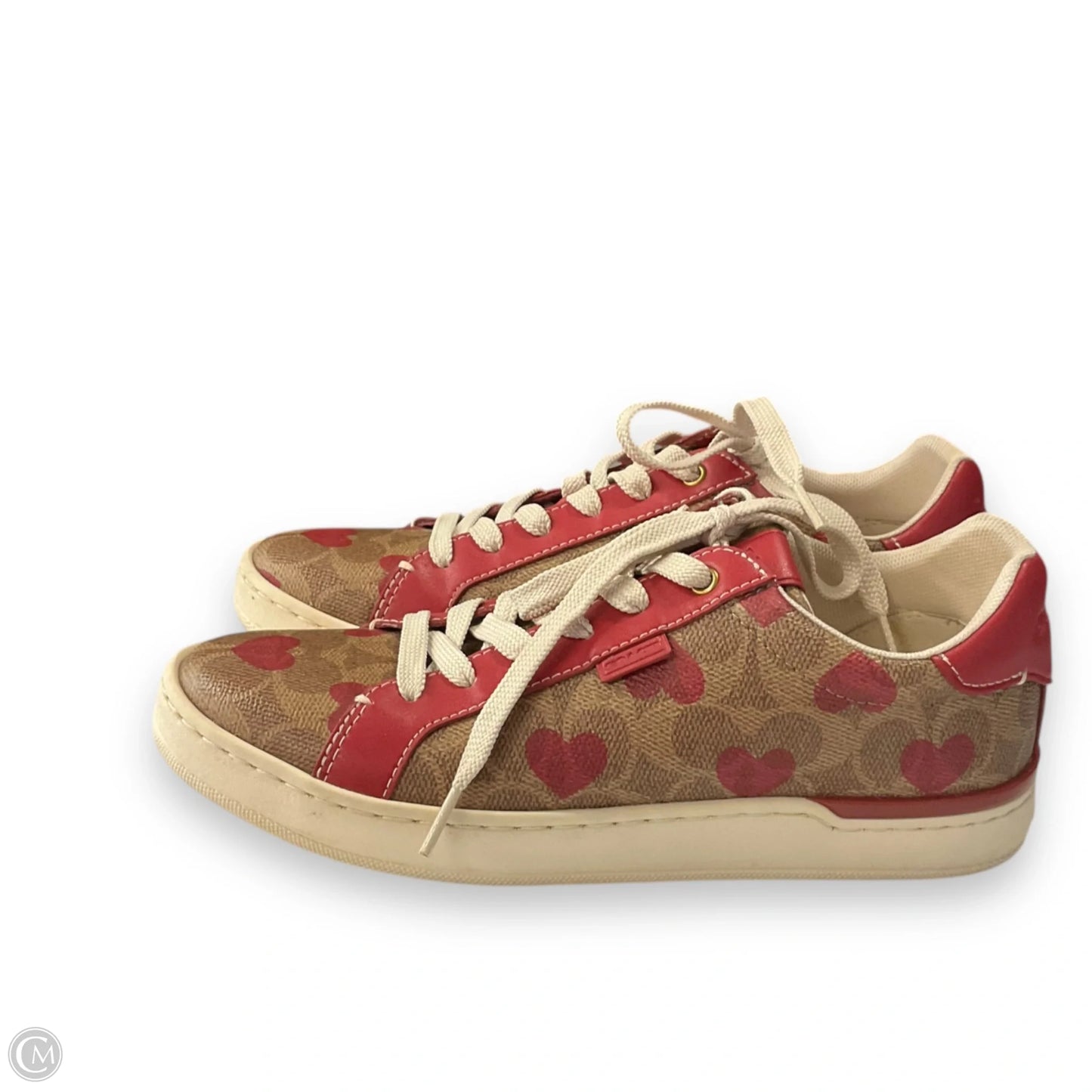 Shoes Designer By Coach In Red & Tan, Size: 8