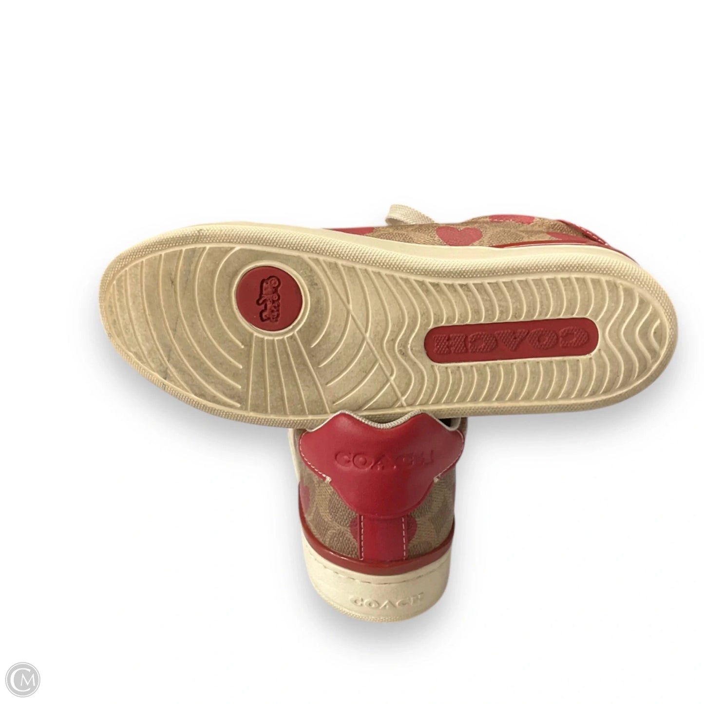 Shoes Designer By Coach In Red & Tan, Size: 8