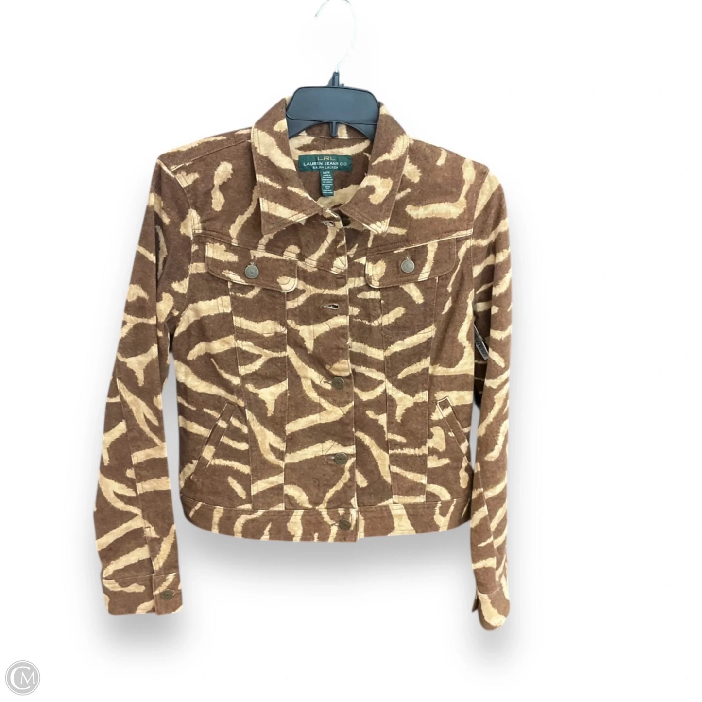 Jacket Denim By Lauren By Ralph Lauren In Animal Print, Size: M