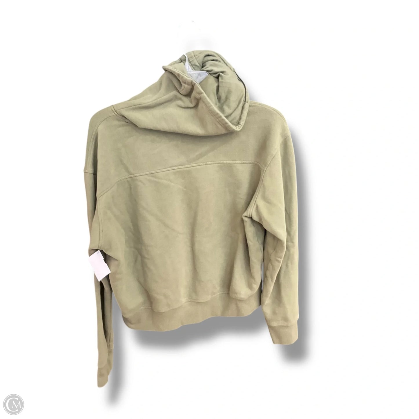 Athletic Top Long Sleeve Collar By Calvin Klein In Green, Size: M