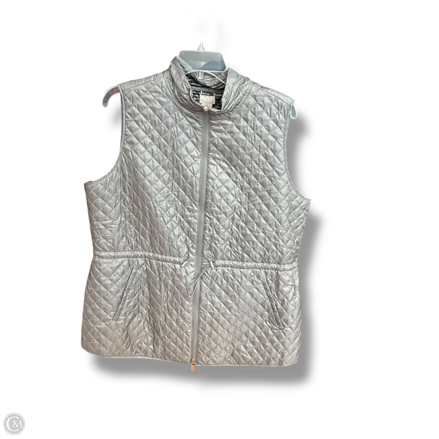 Vest Puffer & Quilted By Chicos In Grey, Size: L
