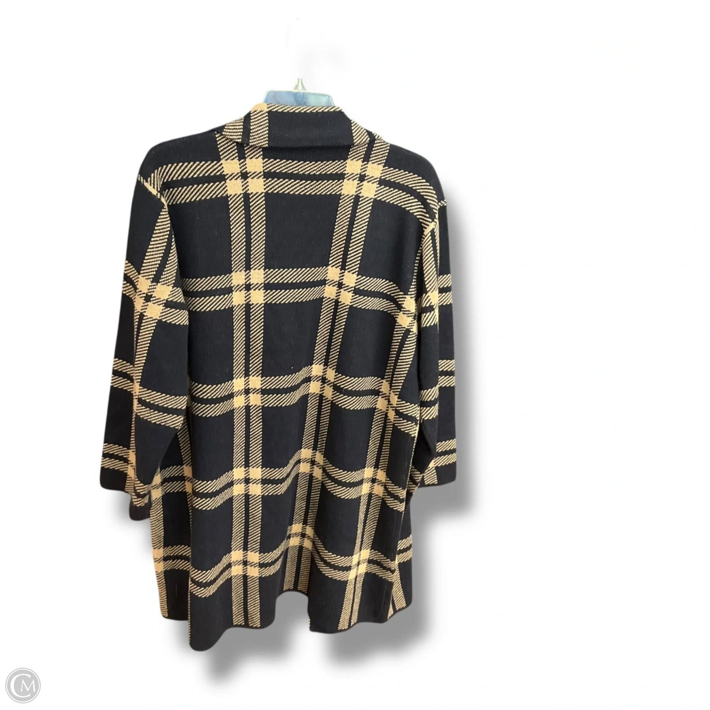Sweater Cardigan By Anne Klein In Plaid Pattern, Size: 2x
