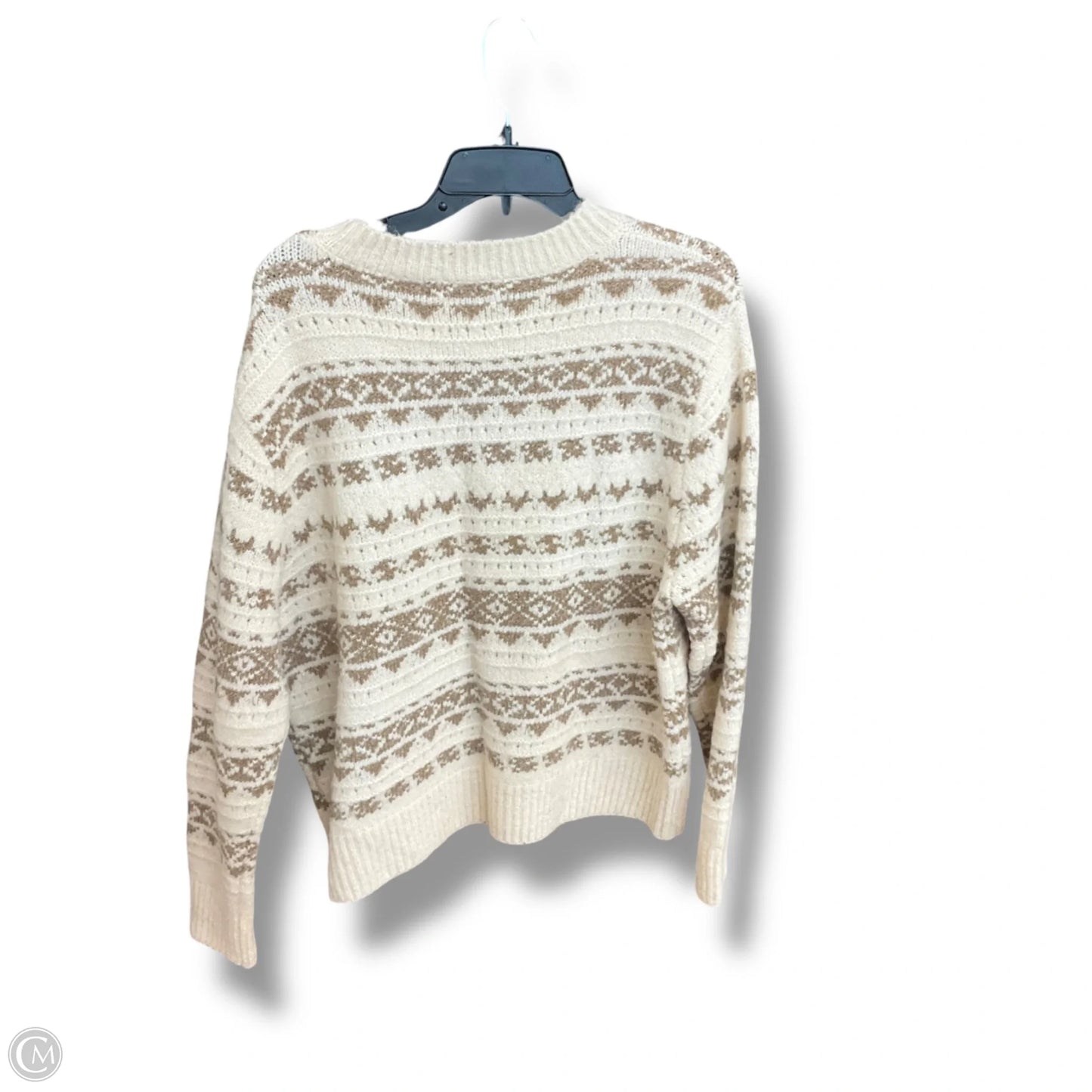 Sweater By Pink Lily In Brown & Cream, Size: M