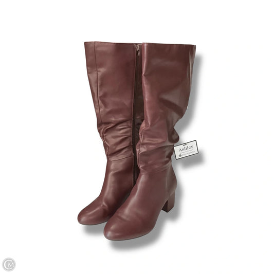 Boots Knee Heels By Lane Bryant In Maroon, Size: 10