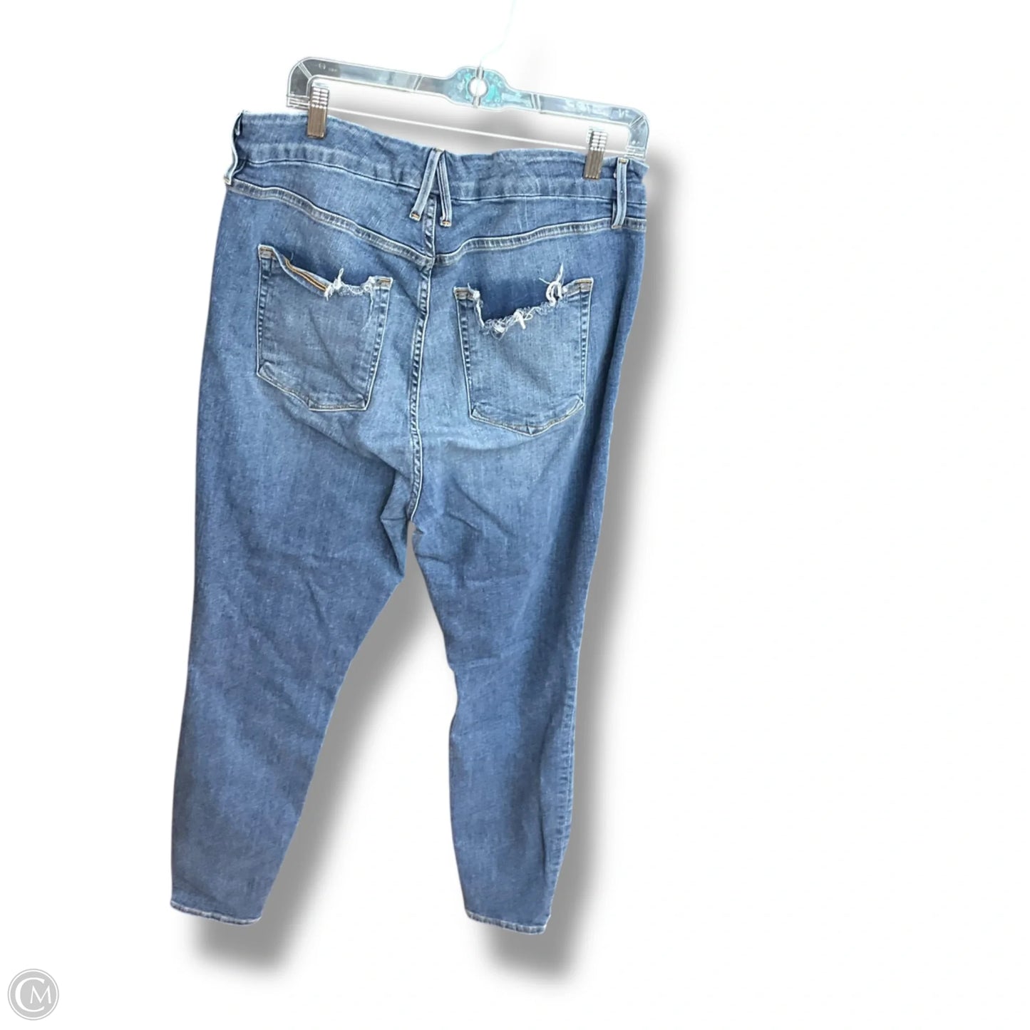 Jeans Straight By Good American In Blue Denim, Size: 18