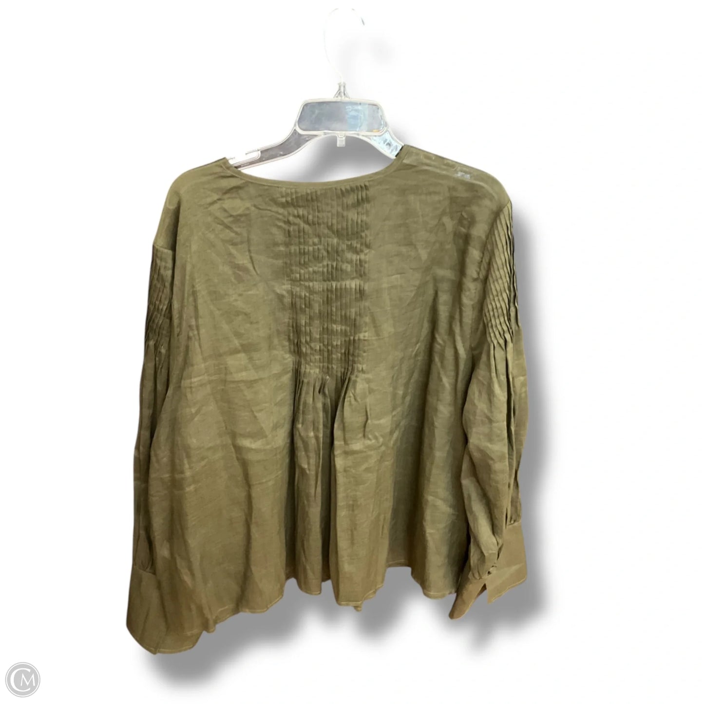 Blouse Long Sleeve By Banana Republic In Green, Size: Xxl