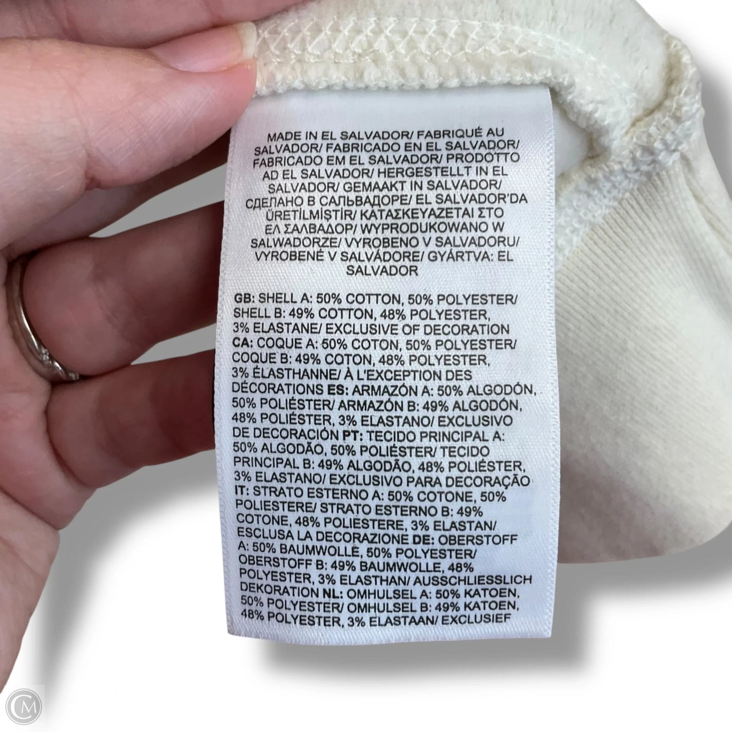 Athletic Sweatshirt Crewneck By The North Face In Cream, Size: M
