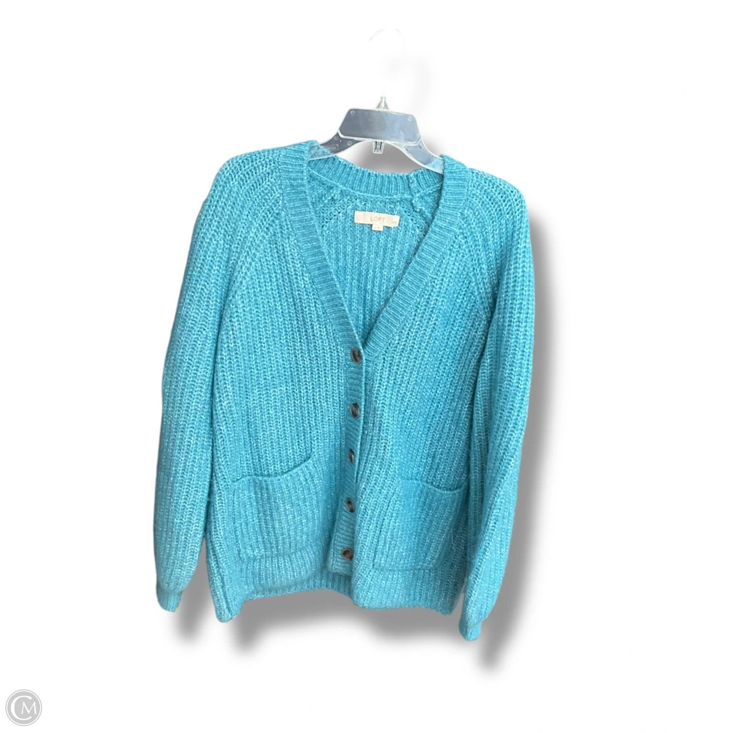 Sweater Cardigan By Loft In Blue, Size: Lp
