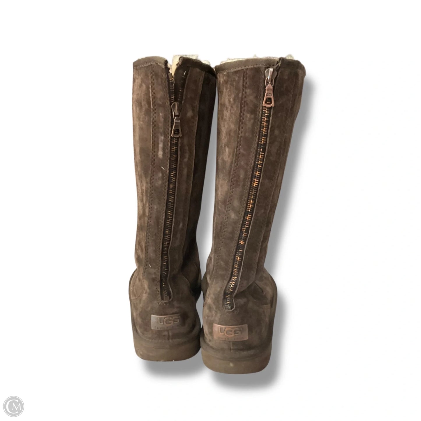 Boots Designer By Ugg In Brown, Size: 9