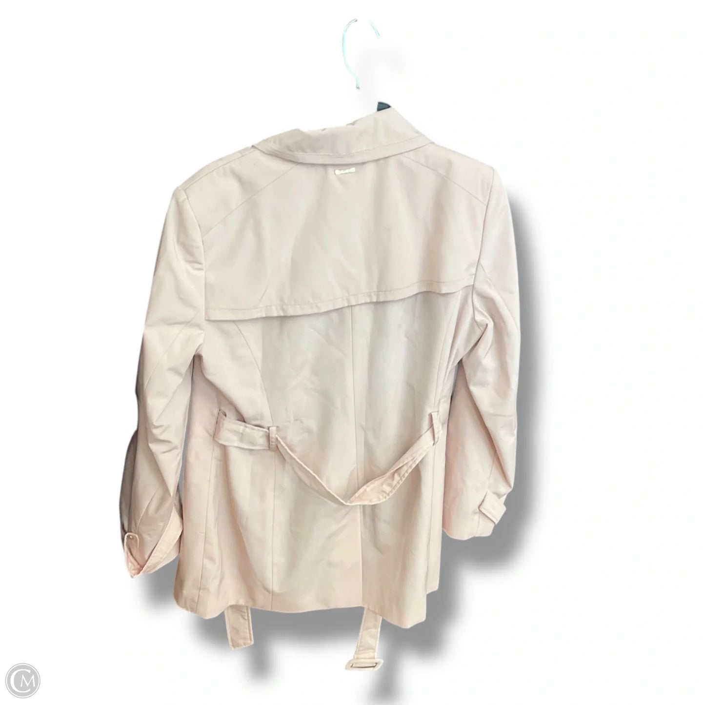 Coat Trench Coat By Calvin Klein In Pink, Size: L