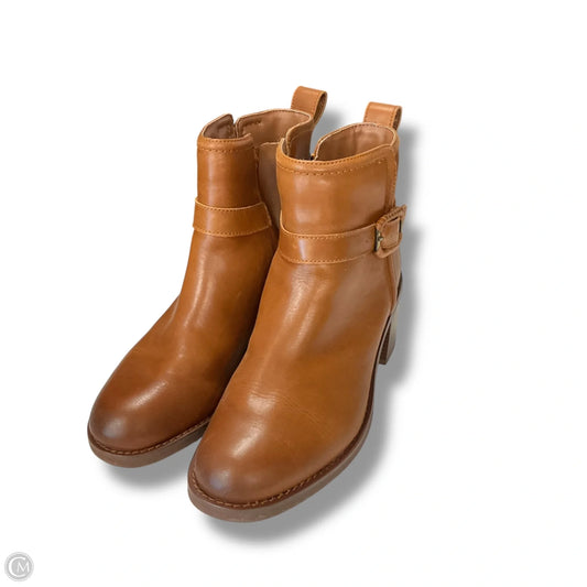 Boots Ankle Heels By Clarks In Brown, Size: 8.5