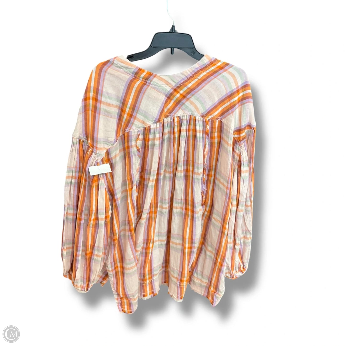 Top Long Sleeve By We The Free In Plaid Pattern, Size: L