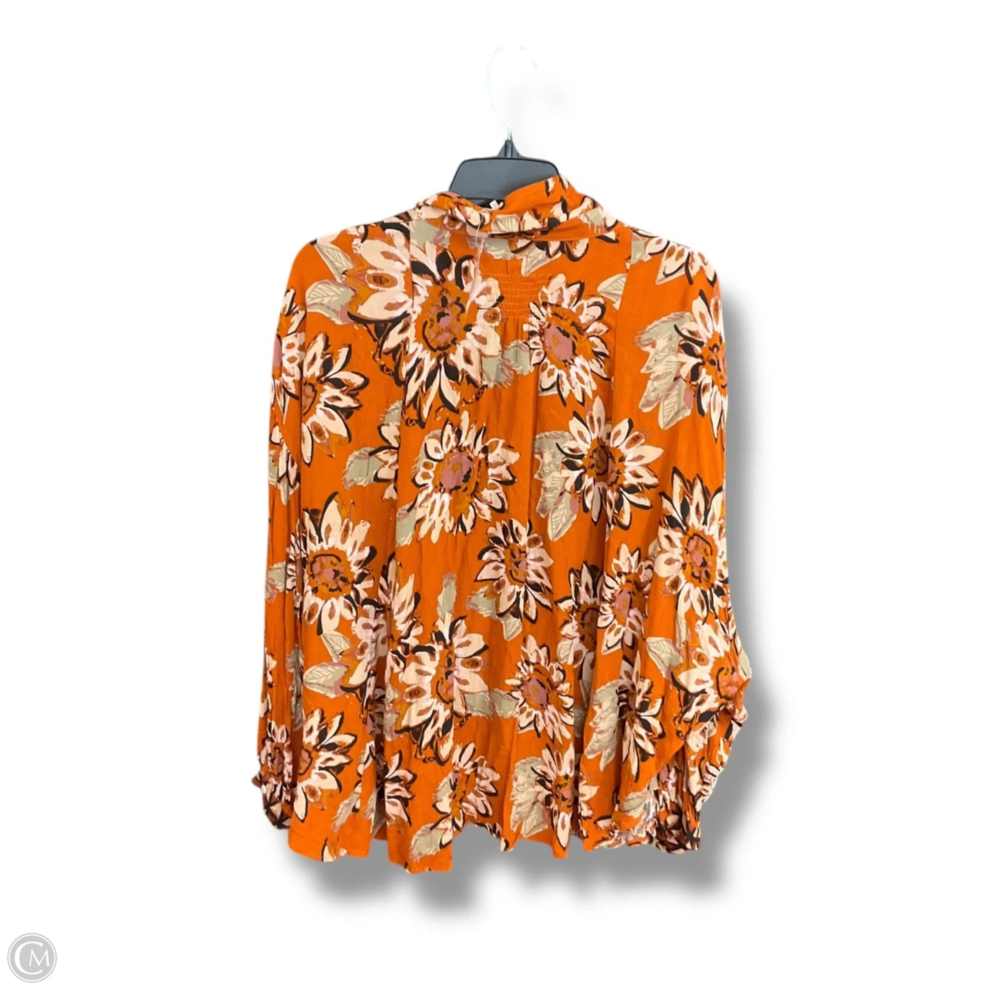 Blouse Long Sleeve By Free People In Floral Print, Size: L