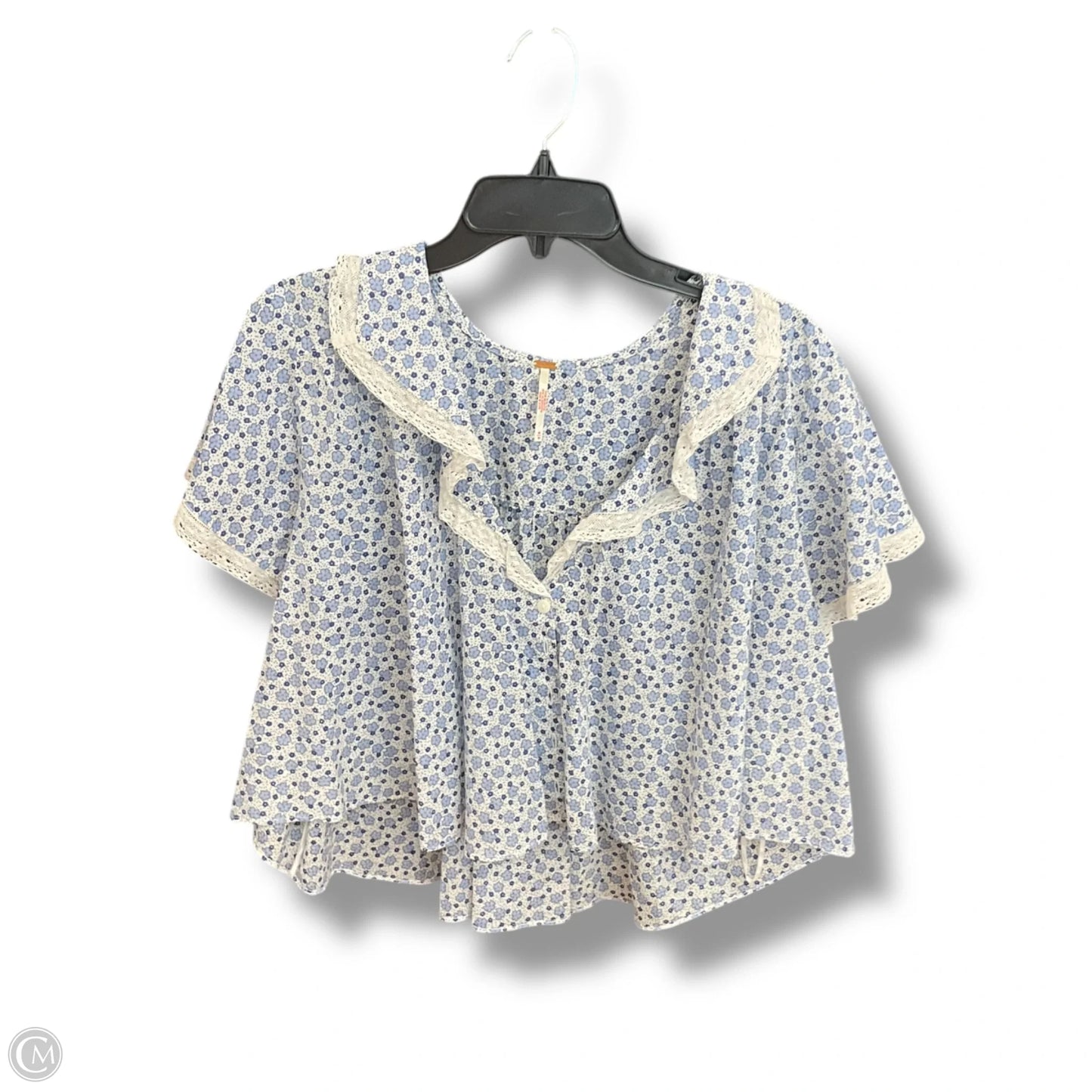 Top Short Sleeve By Free People In Floral Print, Size: M