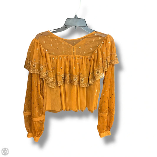 Top Long Sleeve By Free People In Orange, Size: S