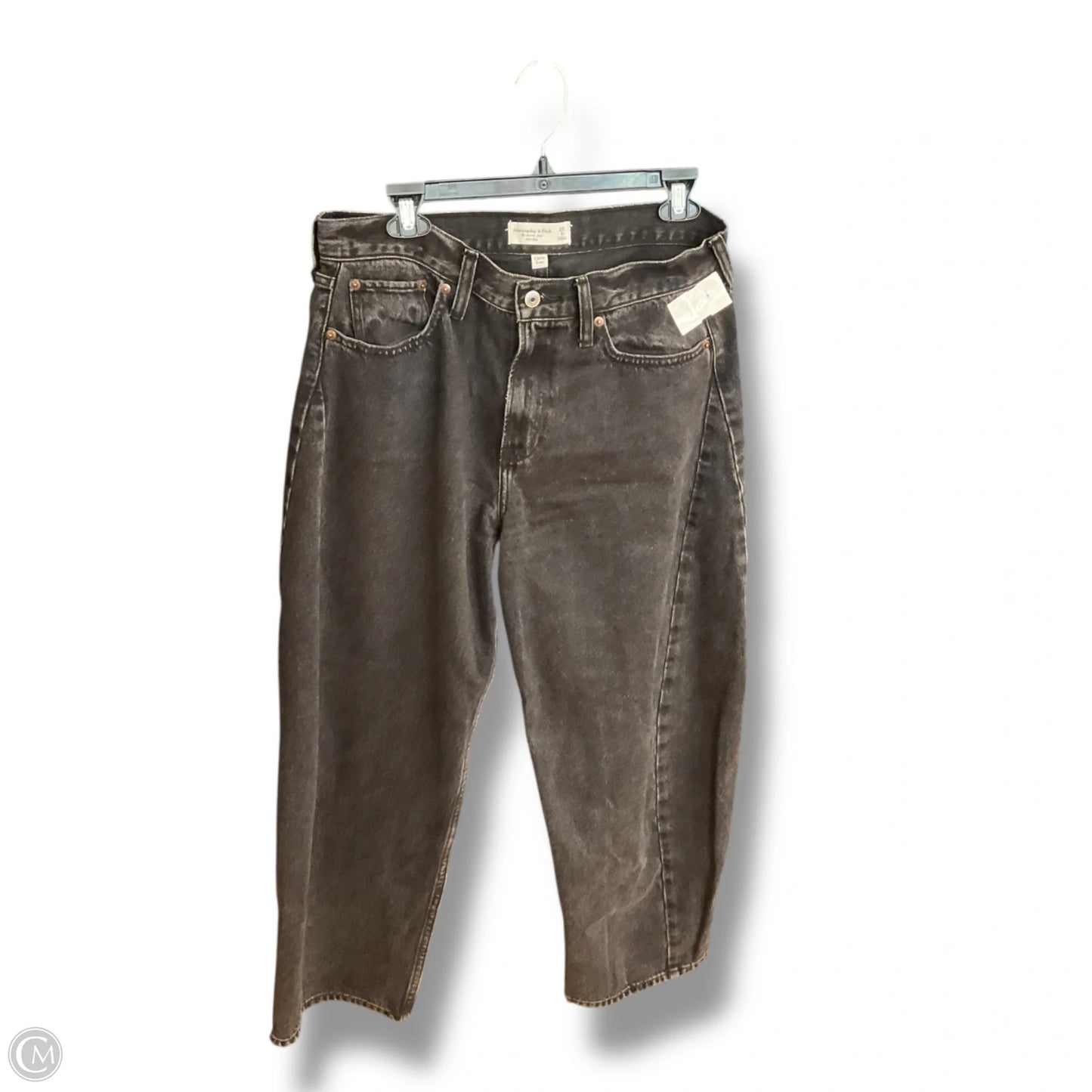 Jeans Wide Leg By Abercrombie And Fitch In Black Denim, Size: 8