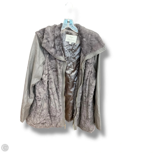 Coat Faux Fur & Sherpa By Dennis Basso Qvc In Grey, Size: Xl