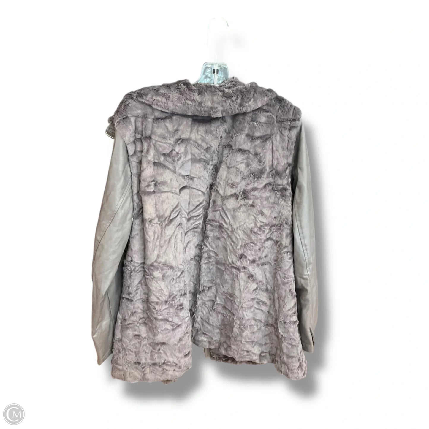 Coat Faux Fur & Sherpa By Dennis Basso Qvc In Grey, Size: Xl