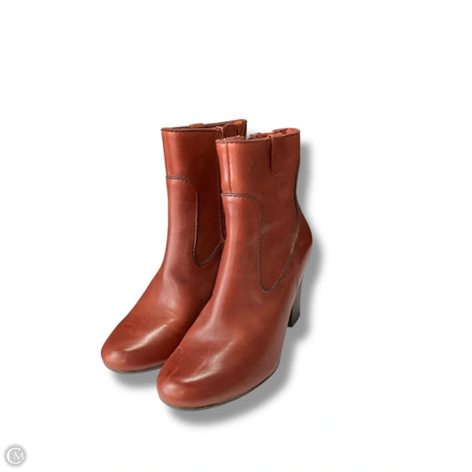 Boots Ankle Heels By Clarks In Red, Size: 7.5