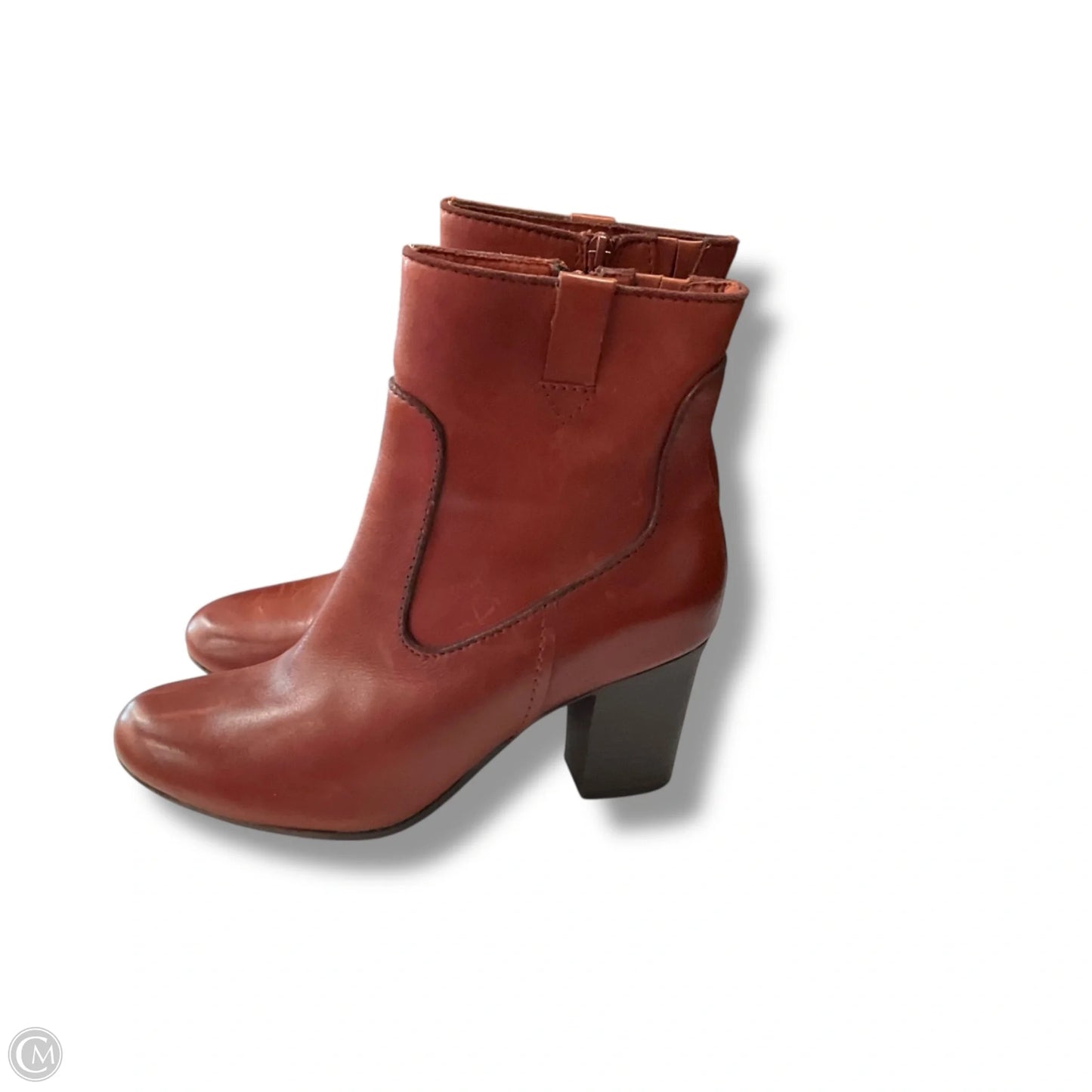 Boots Ankle Heels By Clarks In Red, Size: 7.5