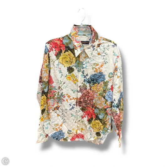 Blouse Luxury Designer By Louis Vuitton In Floral Print, Size: M