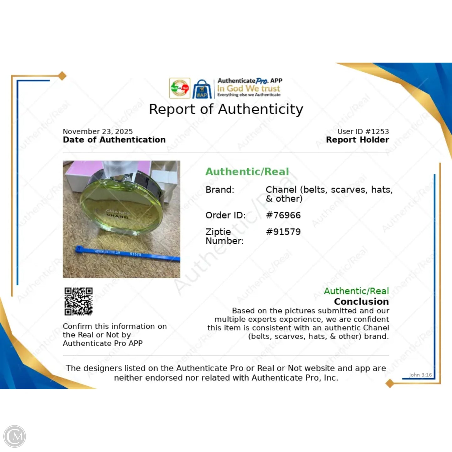 Fragrance Luxury Designer By Chanel, Size: Medium