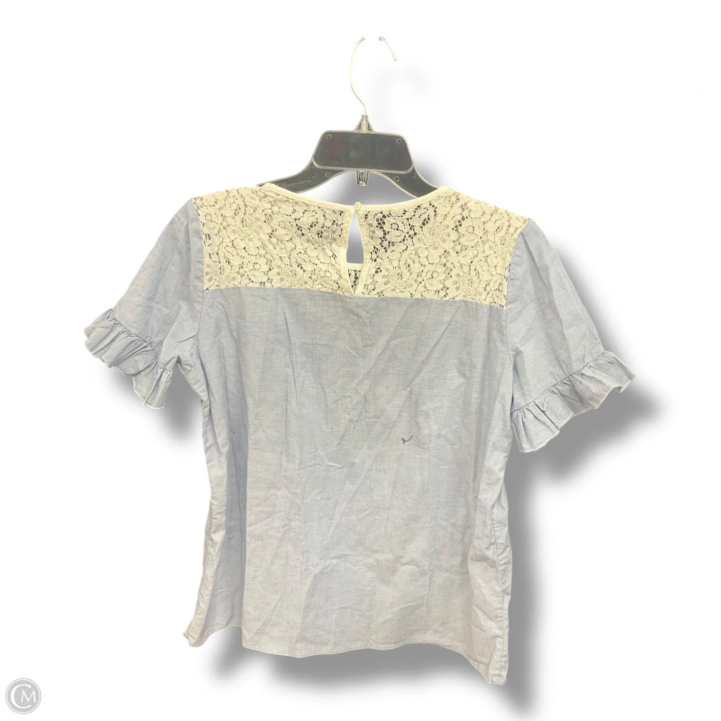 Top Short Sleeve Designer By Karl Lagerfeld In Blue, Size: S