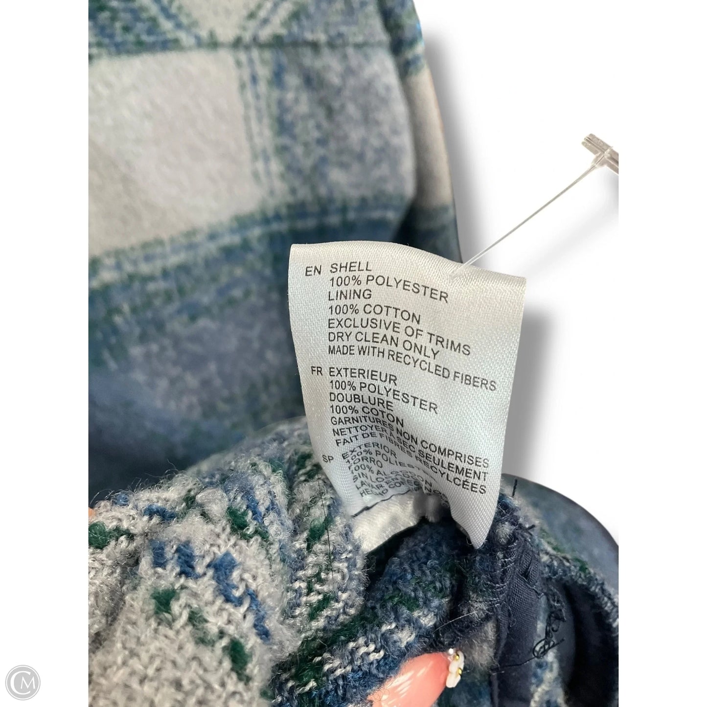 Jacket Faux Fur & Sherpa By Evereve In Blue & Green, Size: M