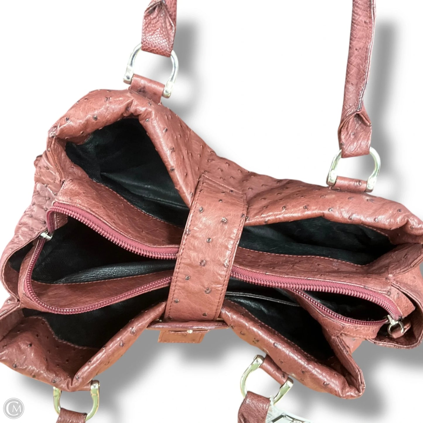 Handbag Leather By Suarez, Size: Medium