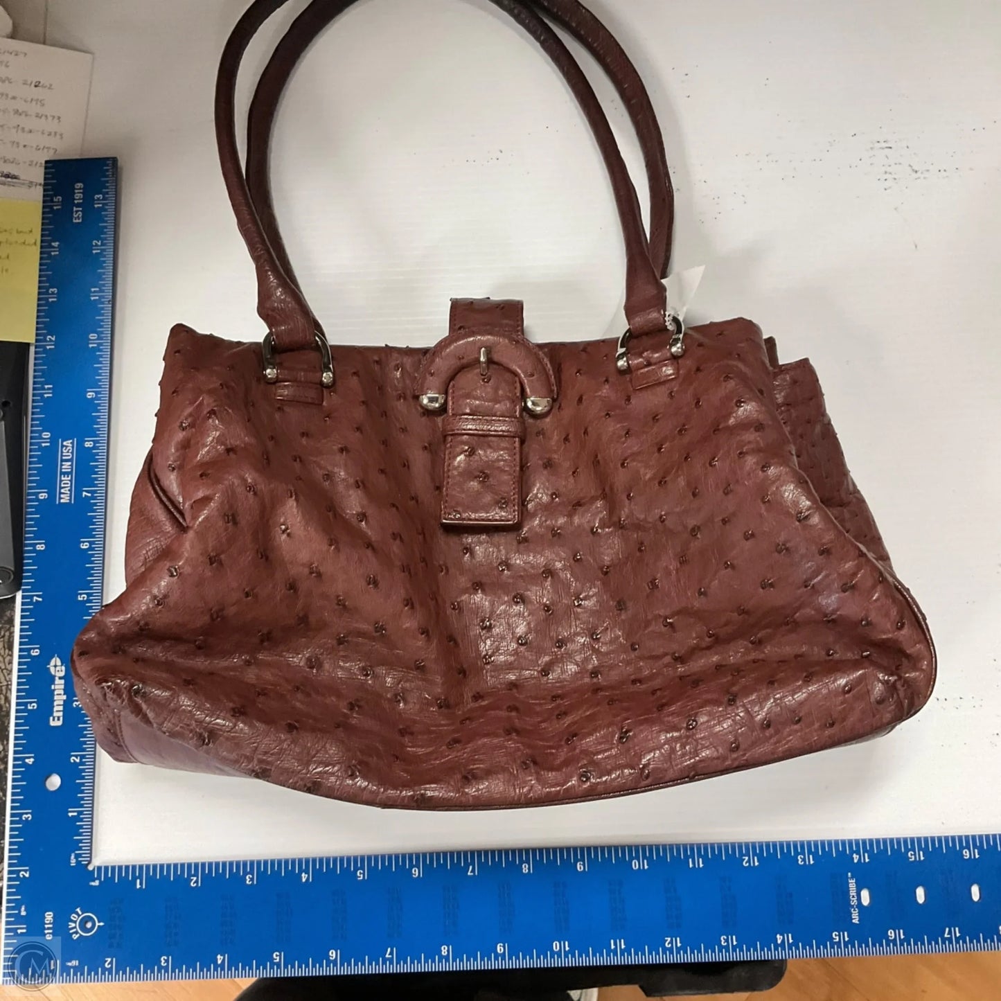 Handbag Leather By Suarez, Size: Medium