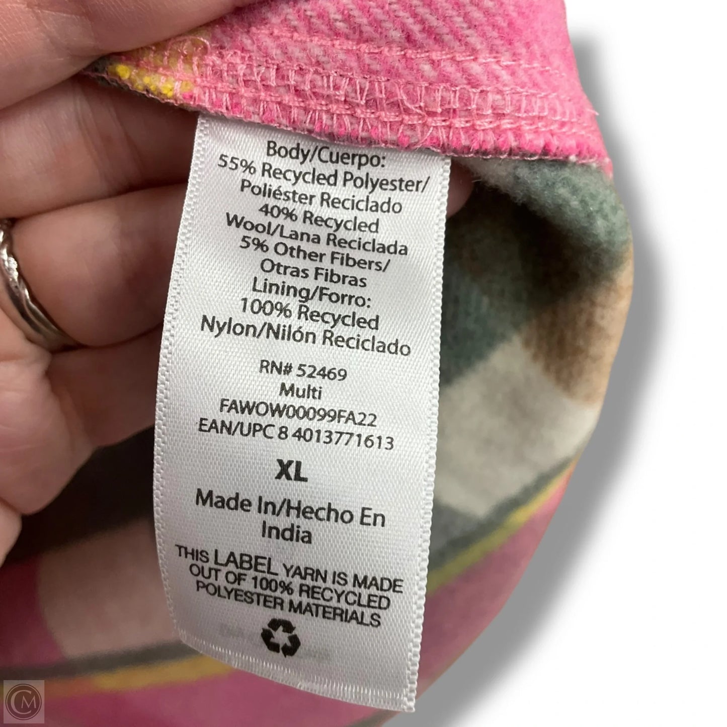 Jacket Shirt By Free Assembly In Pink & White, Size: Xl