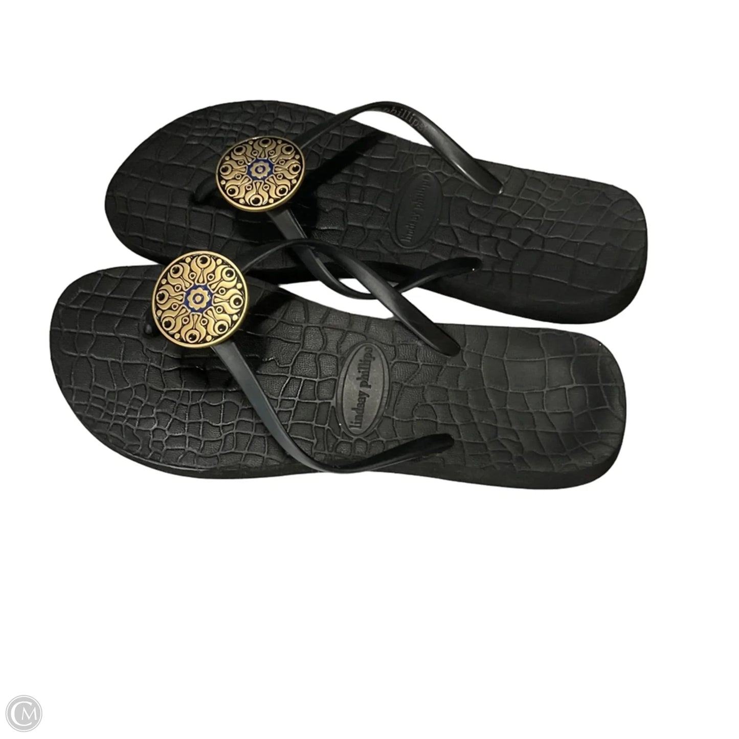 Sandals Flip Flops By Lindsay Phillips In Black, Size: 8