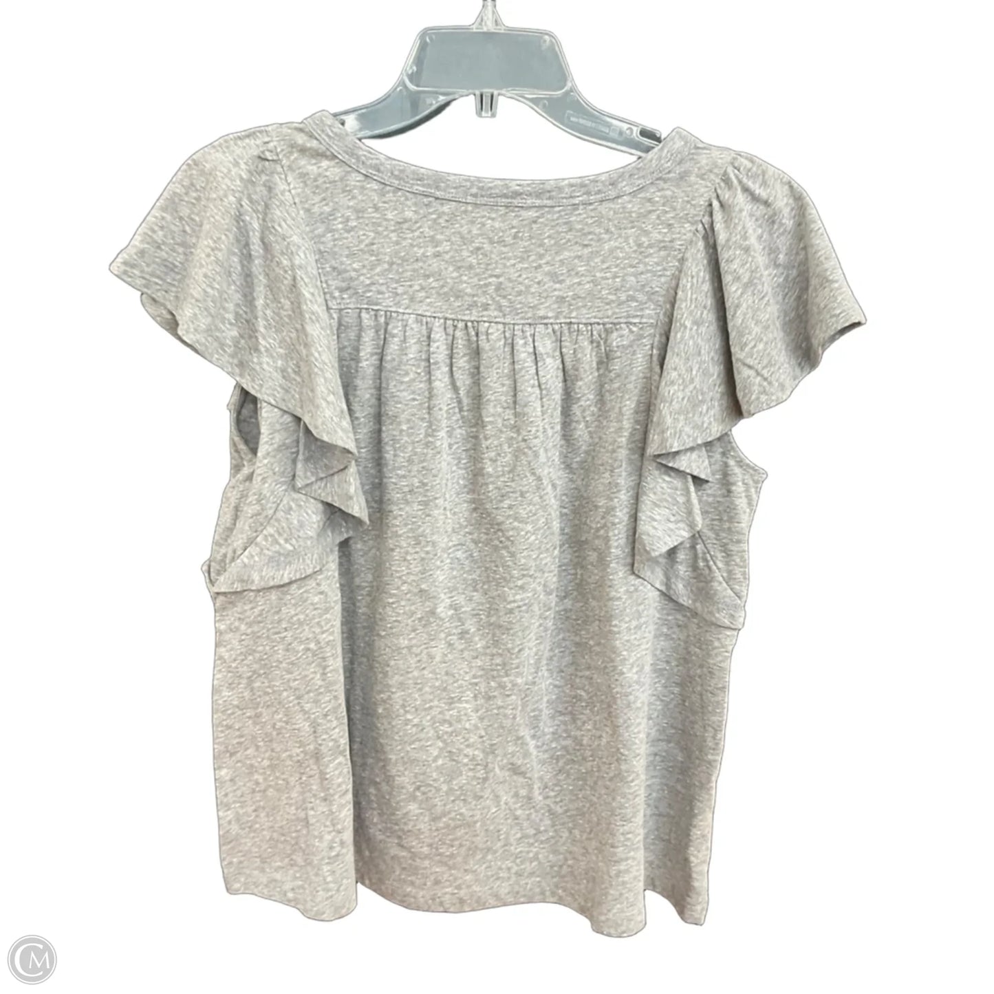 Top Short Sleeve By Loft In Grey, Size: M