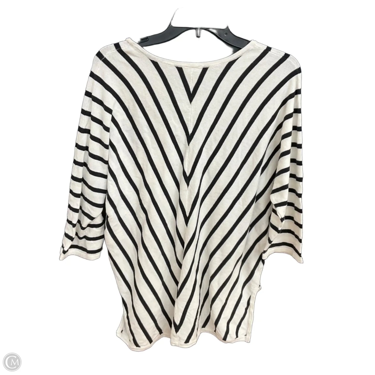 Top Short Sleeve By Chicos In Striped Pattern, Size: L