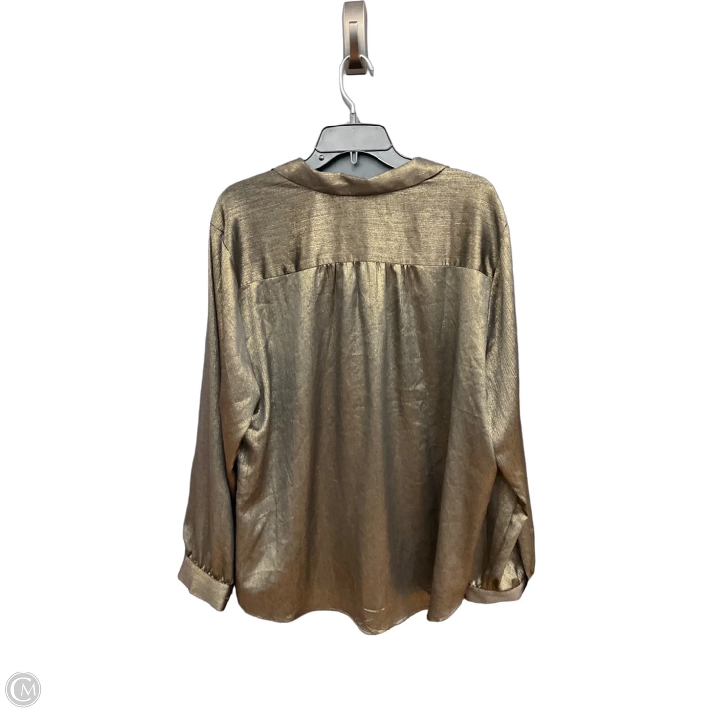 Blouse Long Sleeve By Chicos In Gold, Size: Xxl