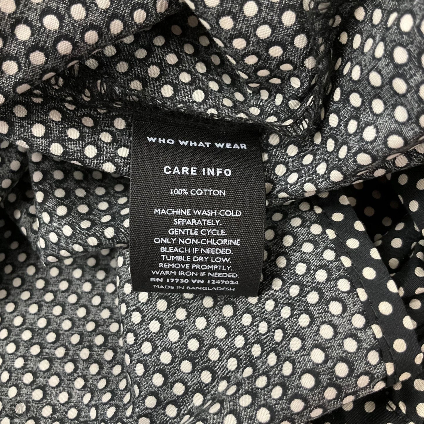 Top 3/4 Sleeve By Who What Wear In Polkadot Pattern, Size: S