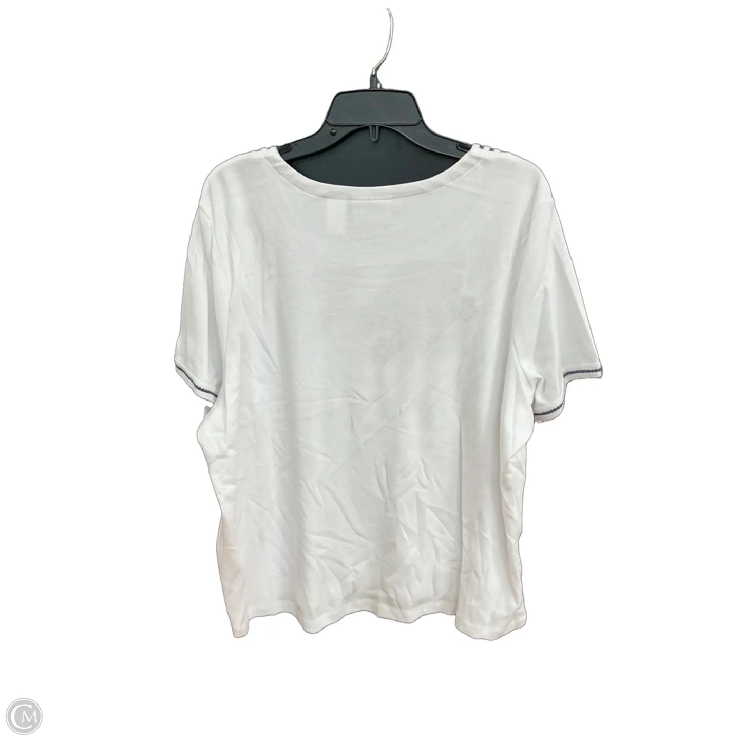 Top Short Sleeve By Alfred Dunner In White, Size: 2x
