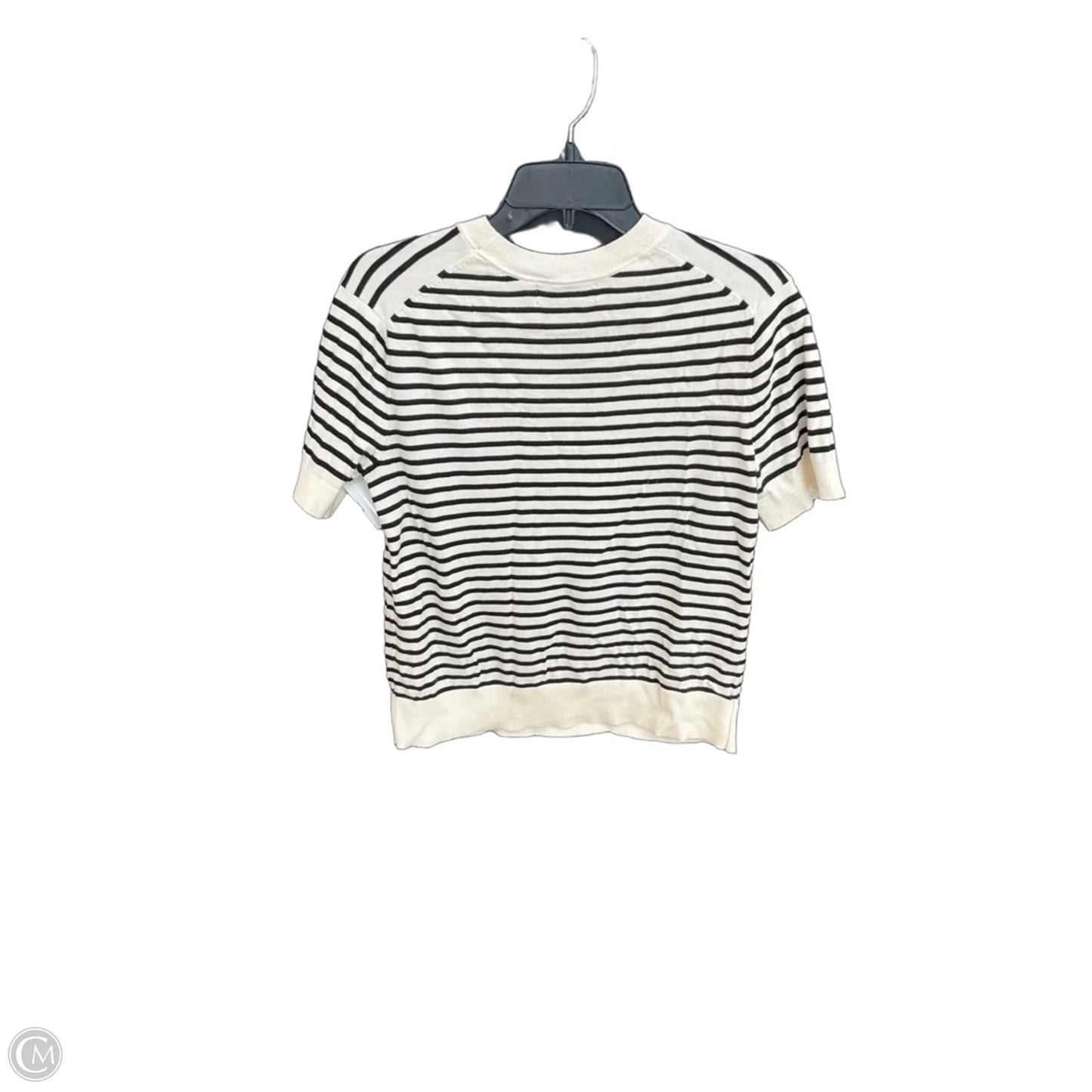 Top Short Sleeve By Banana Republic In Striped Pattern, Size: S
