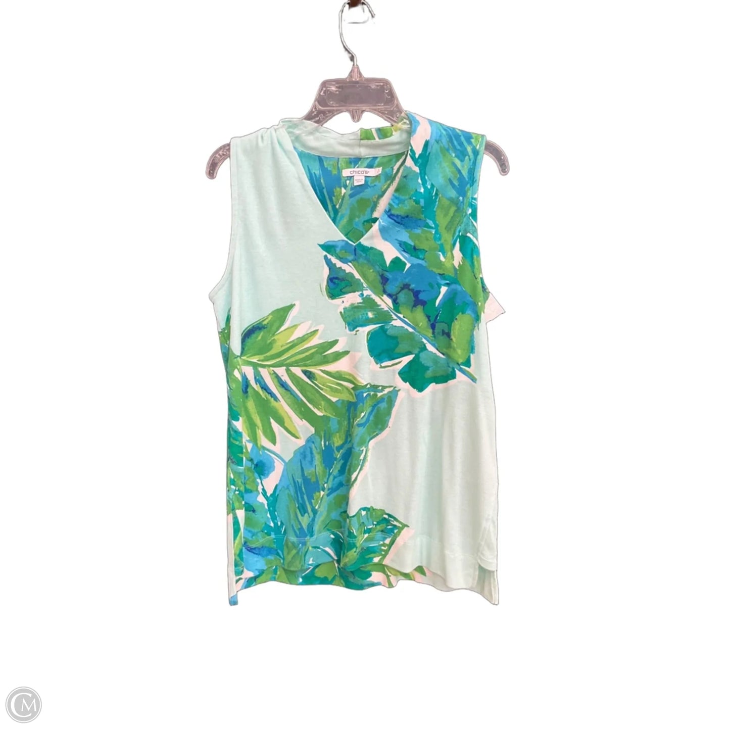 Top Sleeveless By Chicos In Green, Size: L