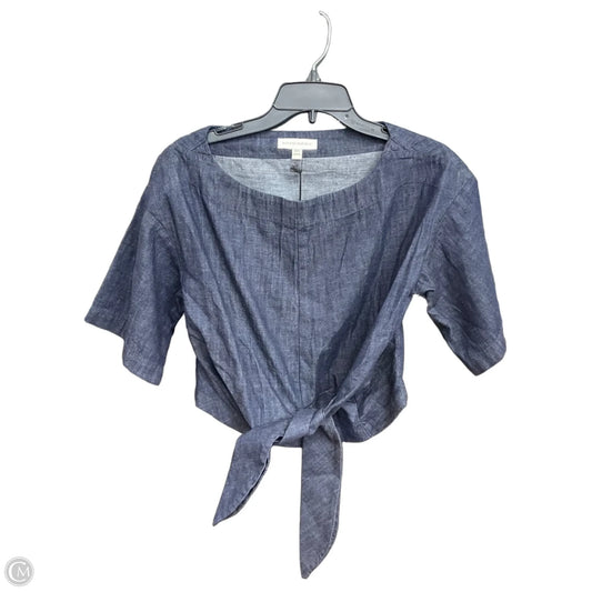 Top Short Sleeve By Banana Republic In Blue Denim, Size: Xxs