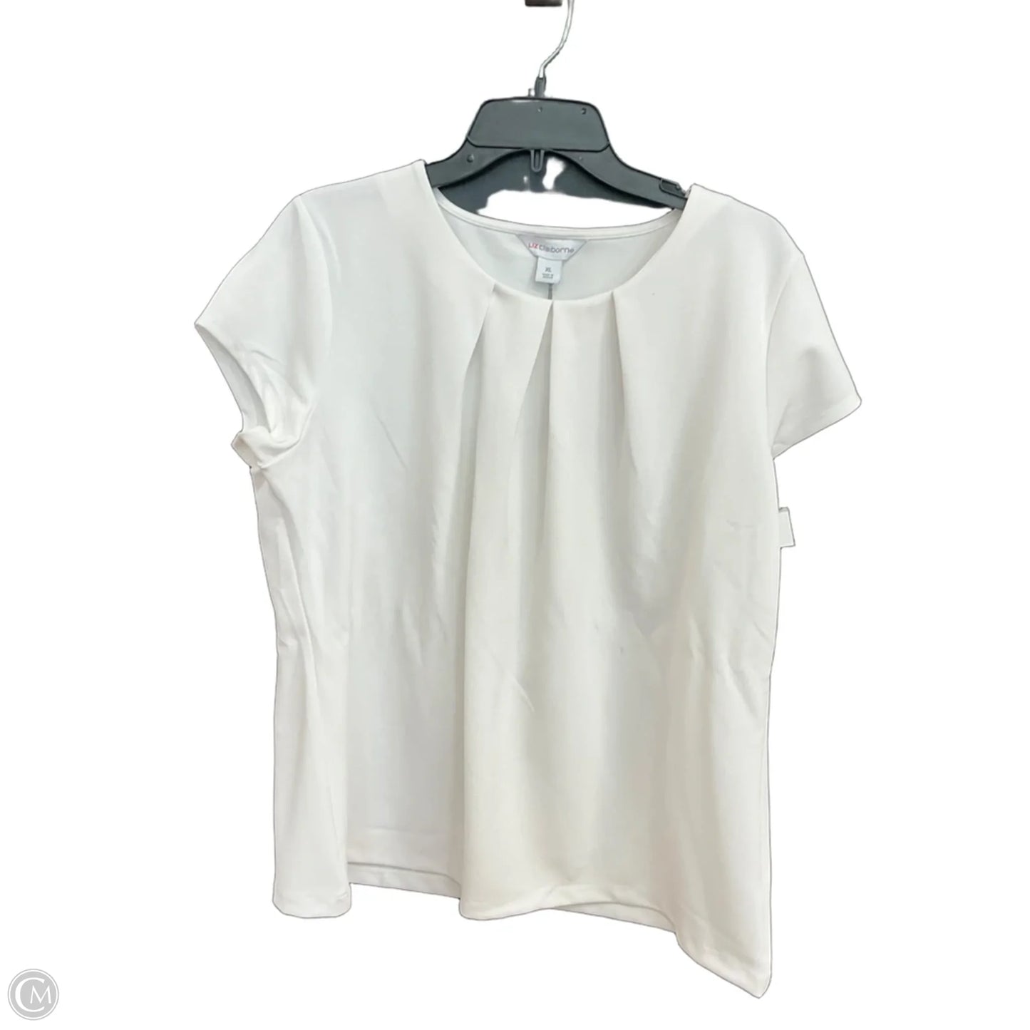 Top Short Sleeve By Liz Claiborne In White, Size: Xl