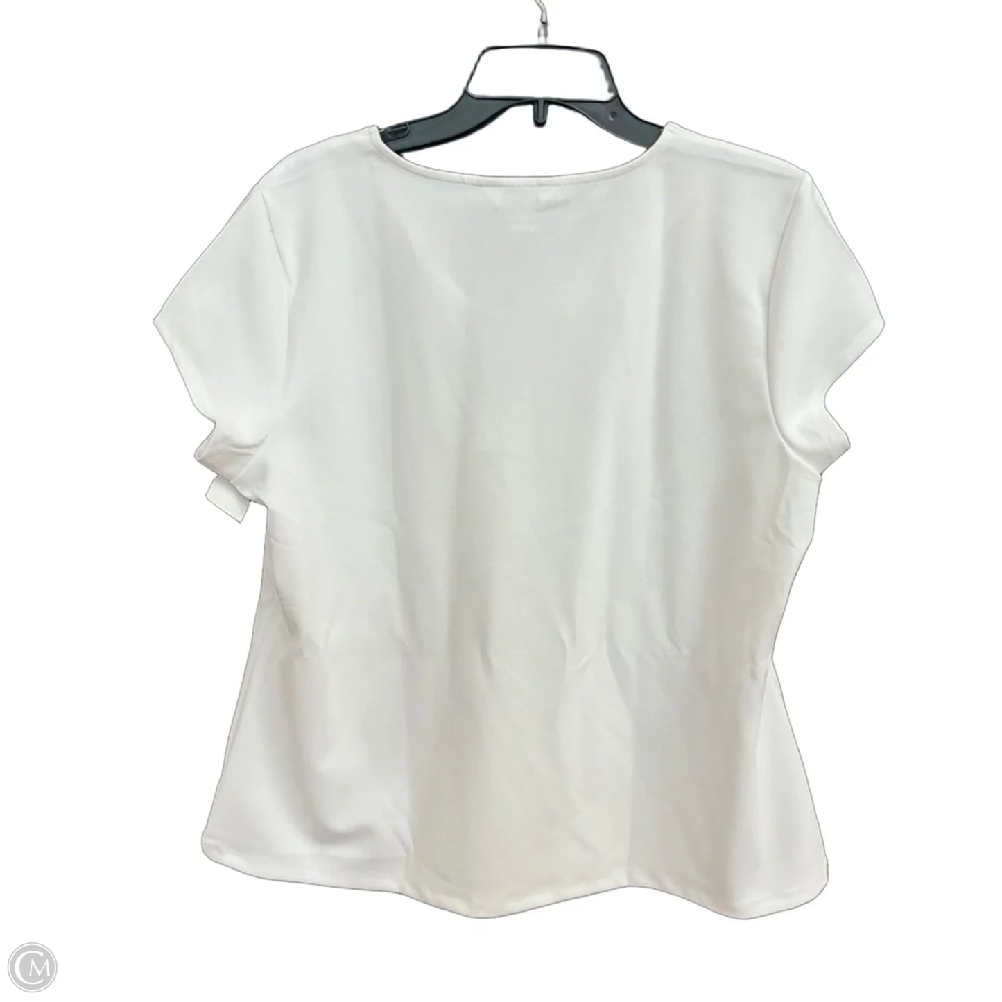 Top Short Sleeve By Liz Claiborne In White, Size: Xl