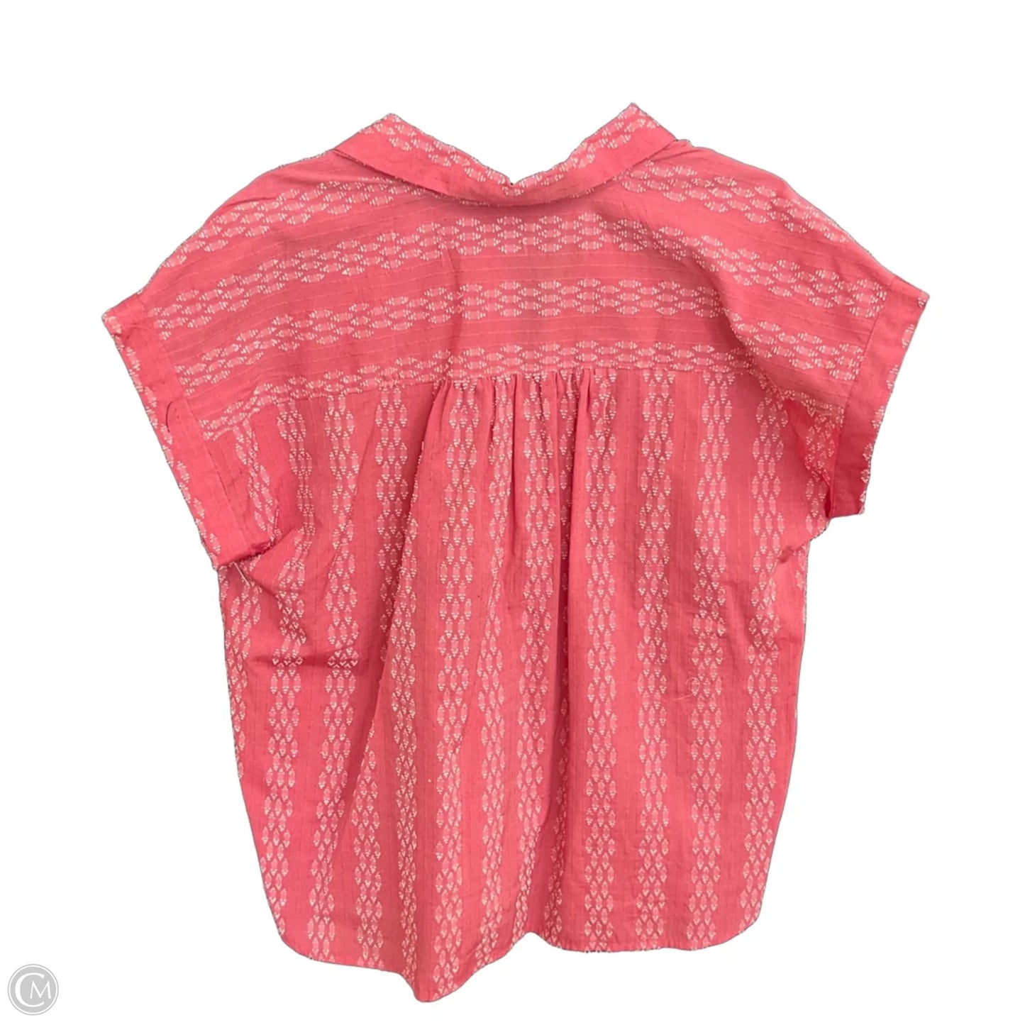 Blouse Short Sleeve By Loft In Red, Size: L