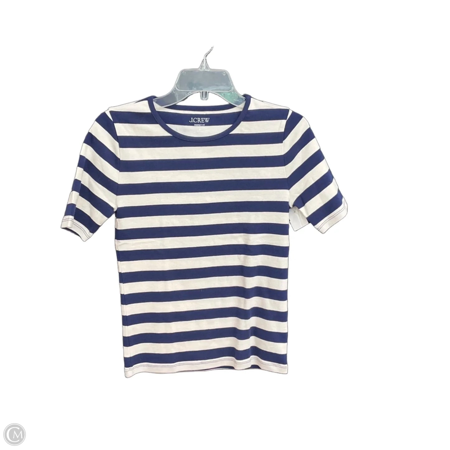 Top Short Sleeve Basic By J. Crew In Striped Pattern, Size: S